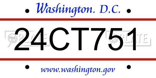 24CT751 District Of Columbia License Plate
