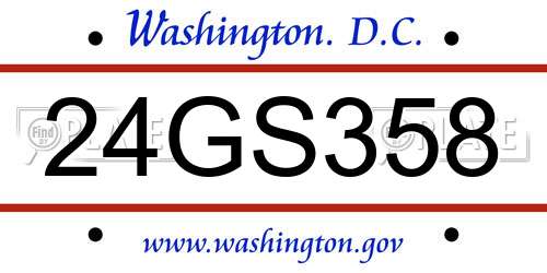 24GS358 District Of Columbia License Plate