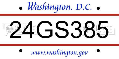 24GS385 District Of Columbia License Plate