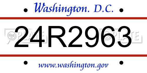 24R2963 District Of Columbia License Plate