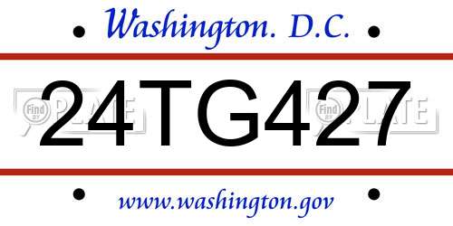 24TG427 District Of Columbia License Plate