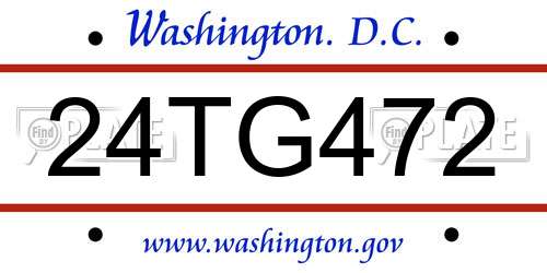 24TG472 District Of Columbia License Plate