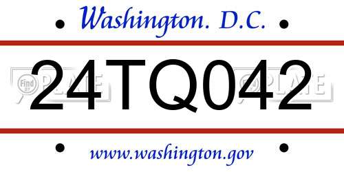 24TQ042 District Of Columbia License Plate