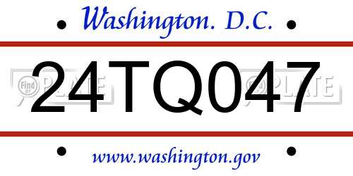 24TQ047 District Of Columbia License Plate