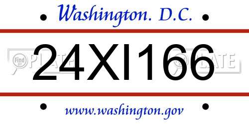 24XI166 District Of Columbia License Plate
