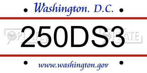 250DS3 District Of Columbia License Plate