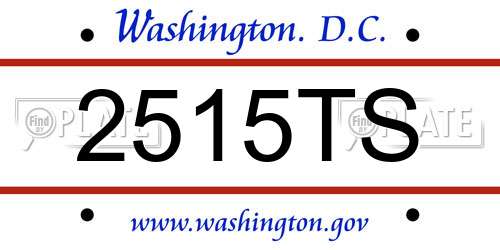 2515TS District Of Columbia License Plate
