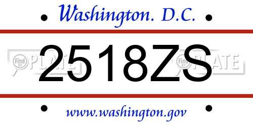 2518ZS District Of Columbia License Plate