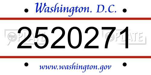 2520271 District Of Columbia License Plate