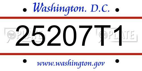 25207T1 District Of Columbia License Plate