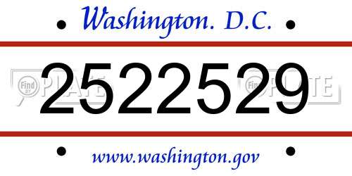 2522529 District Of Columbia License Plate
