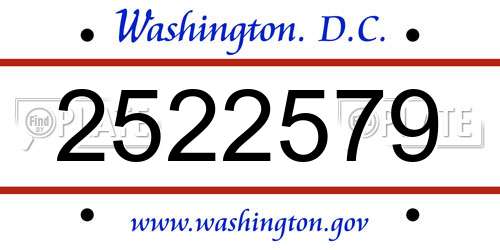 2522579 District Of Columbia License Plate