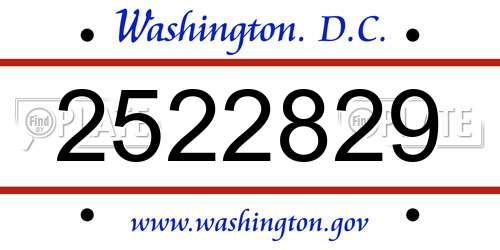 2522829 District Of Columbia License Plate