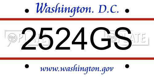 2524GS District Of Columbia License Plate