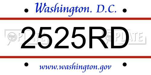 2525RD District Of Columbia License Plate