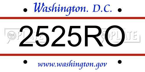 2525RO District Of Columbia License Plate