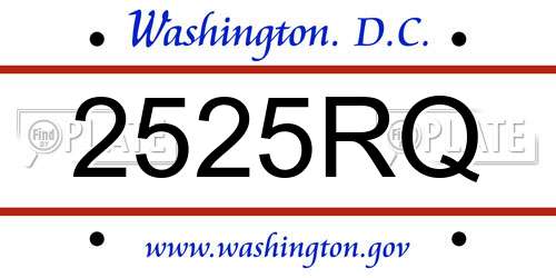 2525RQ District Of Columbia License Plate