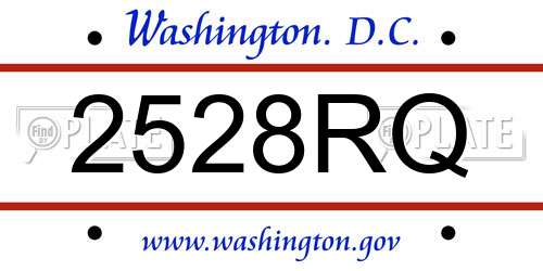 2528RQ District Of Columbia License Plate