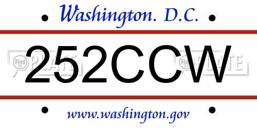 252CCW District Of Columbia License Plate