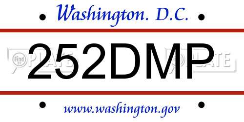 252DMP District Of Columbia License Plate