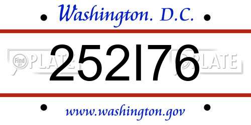 252I76 District Of Columbia License Plate