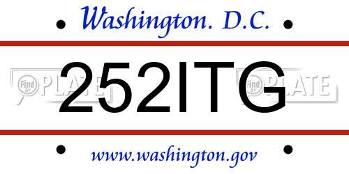 252ITG District Of Columbia License Plate