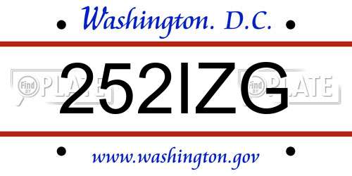 252IZG District Of Columbia License Plate