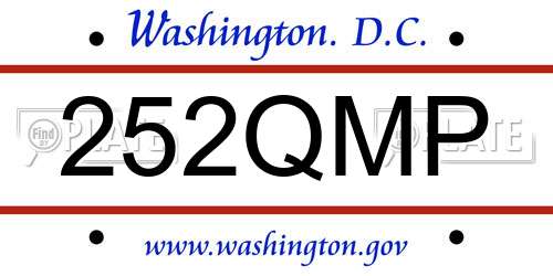 252QMP District Of Columbia License Plate