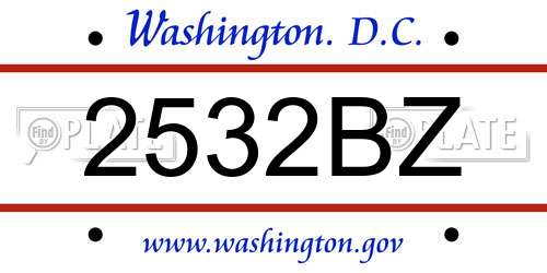 2532BZ District Of Columbia License Plate