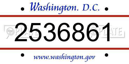 2536861 District Of Columbia License Plate