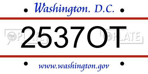 2537OT District Of Columbia License Plate