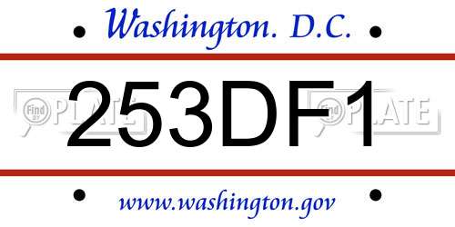 253DF1 District Of Columbia License Plate