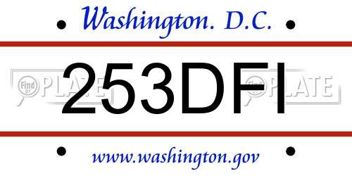 253DFI District Of Columbia License Plate