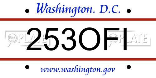 253OFI District Of Columbia License Plate