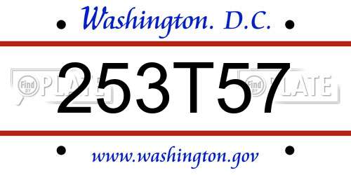 253T57 District Of Columbia License Plate