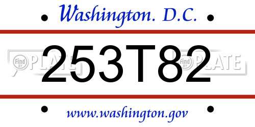 253T82 District Of Columbia License Plate