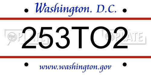 253TO2 District Of Columbia License Plate