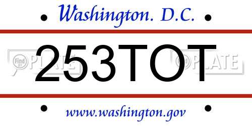 253TOT District Of Columbia License Plate