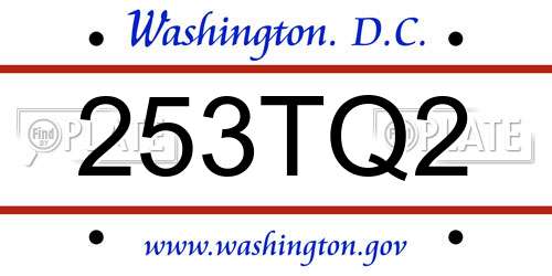 253TQ2 District Of Columbia License Plate