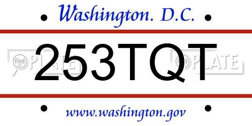 253TQT District Of Columbia License Plate