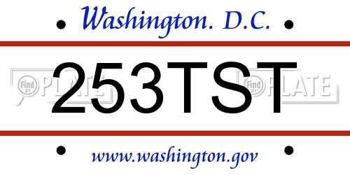 253TST District Of Columbia License Plate
