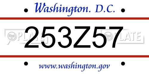253Z57 District Of Columbia License Plate