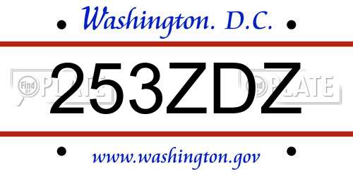 253ZDZ District Of Columbia License Plate