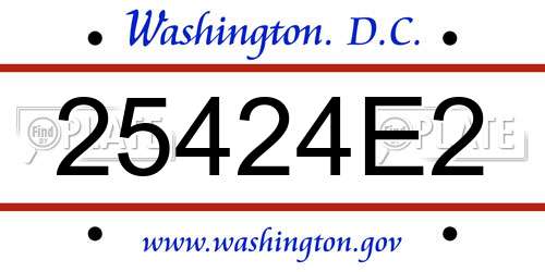 25424E2 District Of Columbia License Plate