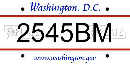 2545BM District Of Columbia License Plate