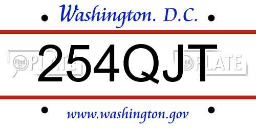 254QJT District Of Columbia License Plate