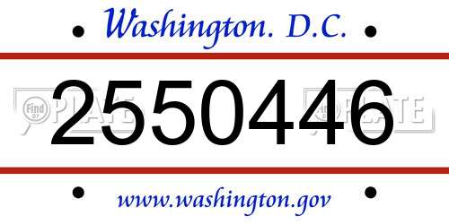 2550446 District Of Columbia License Plate
