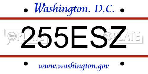 255ESZ District Of Columbia License Plate
