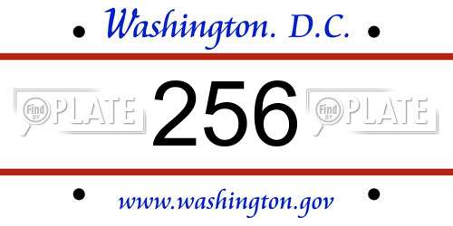 256 District Of Columbia License Plate