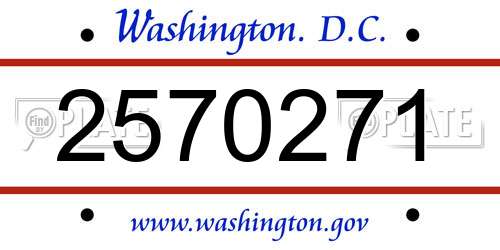 2570271 District Of Columbia License Plate